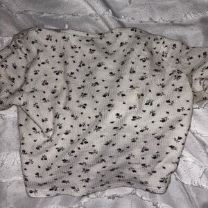 Brandy Melville Cream Floral Top